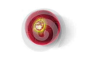Realistic football ball with colorfull national flag of kyrgyzstan on the white background