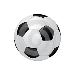 Realistic football or soccer ball Sport equipment icon