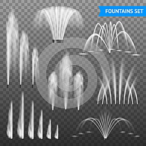 Realistic Fountain Transparent Set