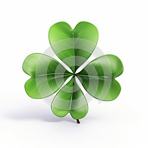 Realistic Four-leaf Clover Illustration On White Background