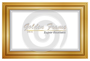 Gold Frame with White Background