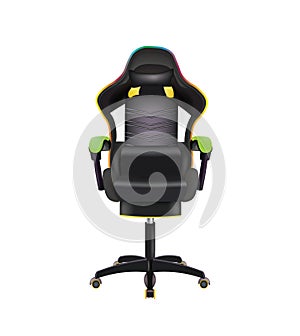 Realistic gaming chair, front view