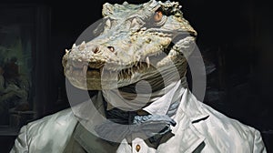Realistic Gator Head Illustration In Adi Granov Style photo