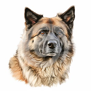 Realistic German Shepherd Dog Illustration With Detailed Use Of Light And Color