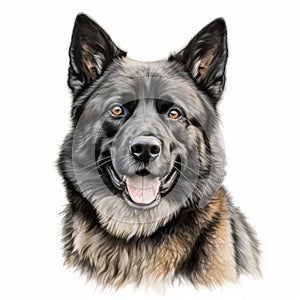 Realistic German Shepherd Dog Portrait Illustration In 8k Resolution