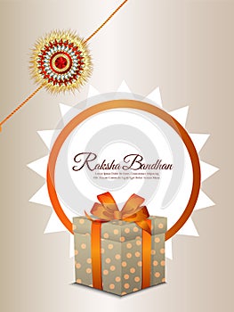 Realistic gifts of happy raksha bandhan celebration flyer with rakhi