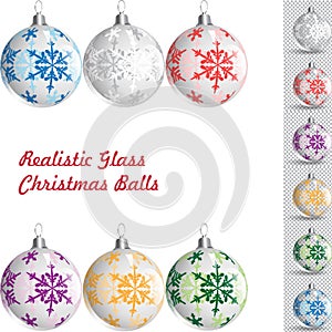 Realistic Glass Christmas Balls