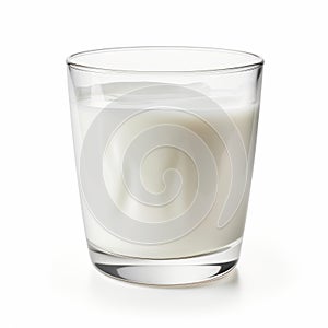 Realistic Glass Of Milk On White Background