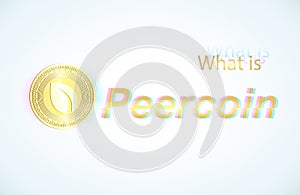 Realistic gold coin peercoin