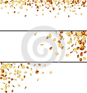 Realistic Gold coins explosion. Isolated on background
