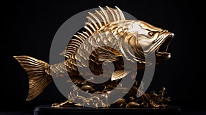 Realistic Gold Fish Sculpture: Detailed Hunting Scenes In Tanbi Kei Style