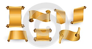 Realistic gold Glossy scrolls for your design project.