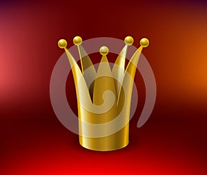 Realistic golden crown on the background