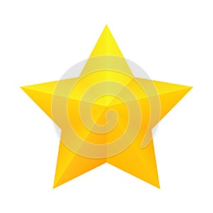 Realistic golden star icon.