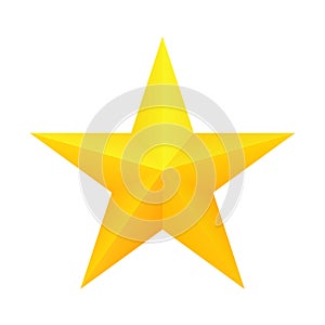 Realistic golden star icon.