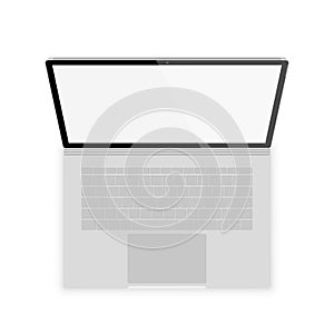 Realistic gray laptop front view. vector illustrations isolated on white background. laptop with empty scrin