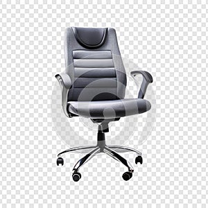 Realistic gray task chair on transparent background photo