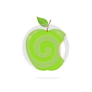 Realistic Green Apple Bite Vector