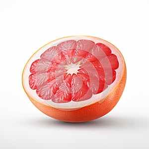 Realistic Half Grapefruit Mock Up With Pure White Background