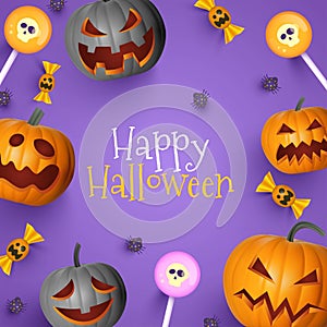 realistic halloween frame vector illustration