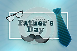 Realistic happy father`s day wishes card design