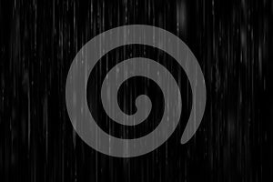 realistic heavy rain on a black background