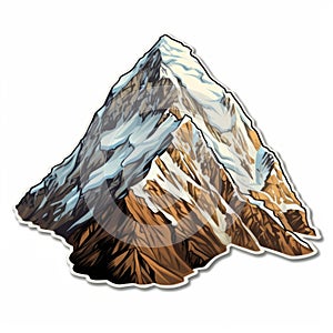 Realistic High Country Mountain Sticker - Detailed Hyper-detailed Rendering