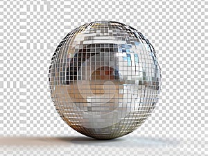 Realistic high resolution silver disco mirror ball