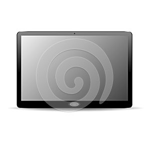 Realistic horizontal black tablet. vector