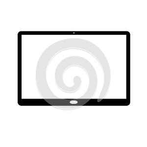 Realistic horizontal black tablet. vector