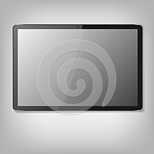 Realistic horizontal black tablet. vector