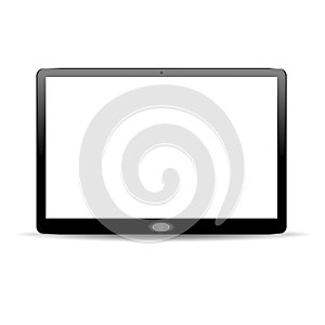 Realistic horizontal black tablet. vector