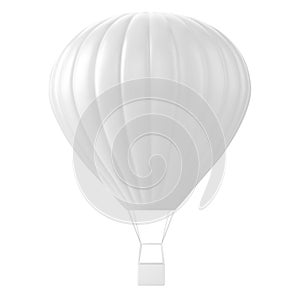 Realistic hot-air balloon white mockup.