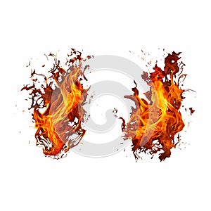 Realistic Hot Fire Flames Vector Set