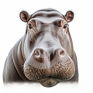Realistic Hyper-detailed Hippo Portrait With Horns photo