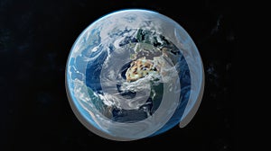Ghost\'s Colossal Silhouette: A Captivating View Of Earth From Space photo