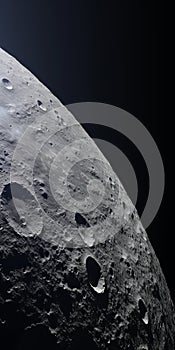 Realistic Hyper-detailed Rendering Of The Moon: Uhd Image With Extruded Design