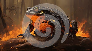 Realistic Hyper-detailed Renderings Of A Giant Fire-bellied Toad: Dinocore Concept Art