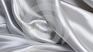 Realistic Hyper-detailed Silver Satin Fabric Image