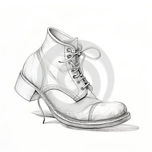 Realistic Hyper-detailed White Boots Sketch By Paula Ayres photo