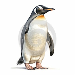 Realistic Ice Bird Penguin Portrait: Detailed Scientific Illustration In Uhd