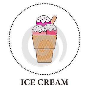 Realistic ice cream in a cup on a white background - Vector