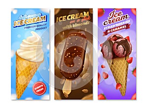 Realistic Ice Cream Different Taste Wrapper Set