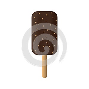 Realistic ice cream vector illustration on a stick