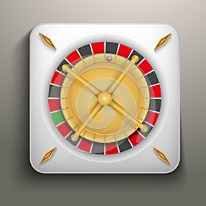Realistic icon roulette casino photo