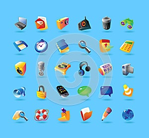 Realistic icons set for interface