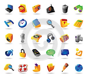 Realistic icons set for interface