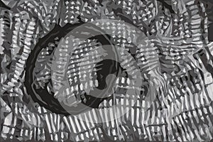 Realistic illustration background texture, pattern. Wool scarf, like Yasser Arafat. The Palestinian keffiyeh is a black and white