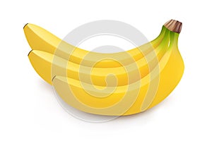 Realistic illustration of bunch of bananas photo