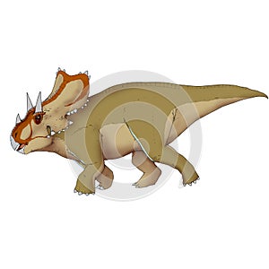 Realistic illustration of a dinosaur of the mercuriceratops species